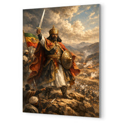 Menelik II at Adwa command ridge metal print mockup