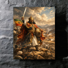 Menelik II at Adwa command ridge metal print mockup