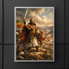 Menelik II at Adwa command ridge poster 5