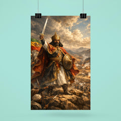 Menelik II at Adwa command ridge poster 6