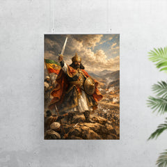 Menelik II at Adwa command ridge poster 7