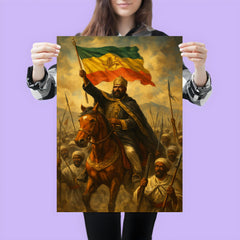 Menelik II at Adwa triumph poster 3
