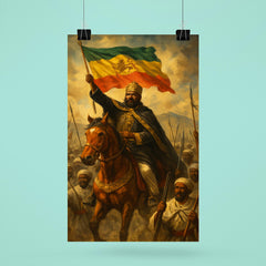 Menelik II at Adwa triumph poster 6