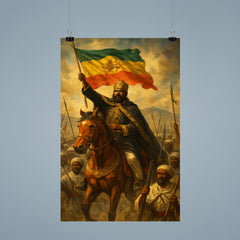Menelik II at Adwa triumph poster 9