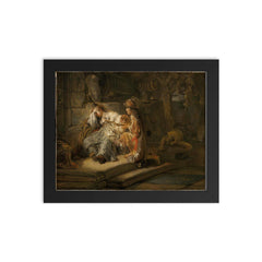 Mercury and Aglauros by Carel Fabritius framed print on a plain backdrop in size 8"x10".