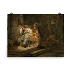 Mercury and Aglauros by Carel Fabritius poster on a plain backdrop in size 8"x10".