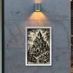 Mervyn Peake gothic castle ink portrait poster 2
