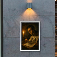 Mervyn Peake sketching gothic towers by candlelight poster 2