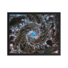 Messier 74 taken by James Webb Space Telescope framed print on a plain backdrop in size 16"x20".