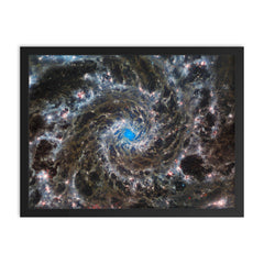 Messier 74 taken by James Webb Space Telescope framed print on a plain backdrop in size 18"x24".