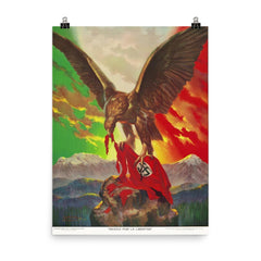 Mexico for Liberty, 1942 poster on a plain backdrop in size 8"x10".