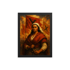 Micaela Bastidas before uprising banners framed print on a plain backdrop in size 12"x16".