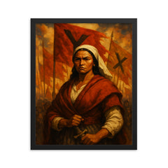 Micaela Bastidas before uprising banners framed print on a plain backdrop in size 16"x20".