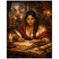 Micaela Bastidas writing revolutionary orders jigsaw puzzle