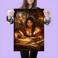 Micaela Bastidas writing revolutionary orders poster 3