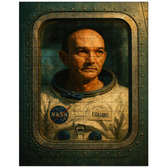 Michael Collins Apollo quarantine window portrait jigsaw puzzle