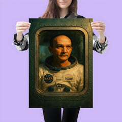 Michael Collins Apollo quarantine window portrait poster 3