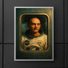 Michael Collins Apollo quarantine window portrait poster 5
