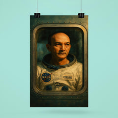 Michael Collins Apollo quarantine window portrait poster 6