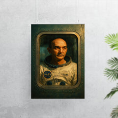 Michael Collins Apollo quarantine window portrait poster 7
