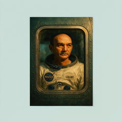 Michael Collins Apollo quarantine window portrait poster 8