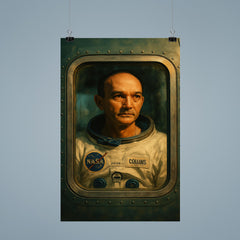 Michael Collins Apollo quarantine window portrait poster 9