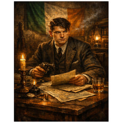 Michael Collins in Dublin safehouse candlelight jigsaw puzzle