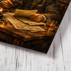Michael Collins in Dublin safehouse candlelight metal print mockup