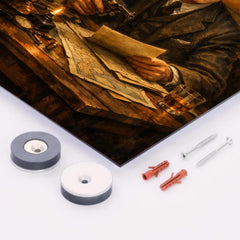Michael Collins in Dublin safehouse candlelight metal print mockup
