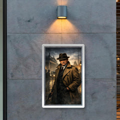 Michael Collins in trench coat Dublin shadows poster 2