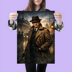 Michael Collins in trench coat Dublin shadows poster 3