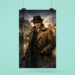 Michael Collins in trench coat Dublin shadows poster 6