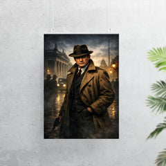 Michael Collins in trench coat Dublin shadows poster 7