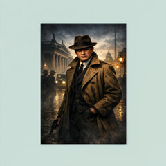 Michael Collins in trench coat Dublin shadows poster 8