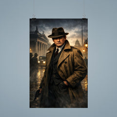 Michael Collins in trench coat Dublin shadows poster 9