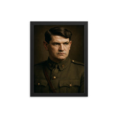 Michael Collins Irish leader portrait framed print on a plain backdrop in size 12"x16".