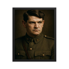 Michael Collins Irish leader portrait framed print on a plain backdrop in size 16"x20".