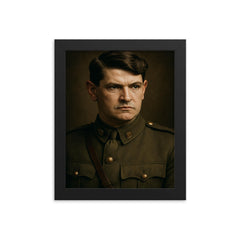 Michael Collins Irish leader portrait framed print on a plain backdrop in size 8"x10".