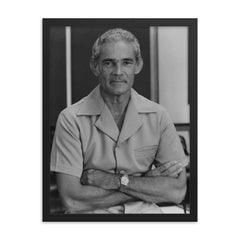 Michael Manley framed print on a plain backdrop in size 18"x24".