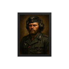 Michael Wittmann style avoided instead Kurt Knispel portrait framed print on a plain backdrop in size 12"x16".