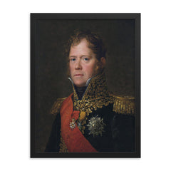 Michel Ney framed print on a plain backdrop in size 18"x24".