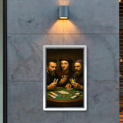 Michelangelo Raphael and Donatello playing poker with tubes of paint poster 2