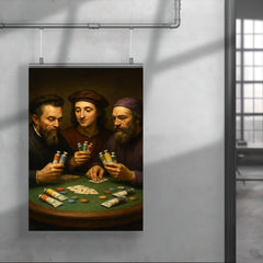 Michelangelo Raphael and Donatello playing poker with tubes of paint poster 4