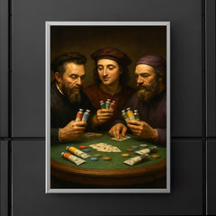 Michelangelo Raphael and Donatello playing poker with tubes of paint poster 5