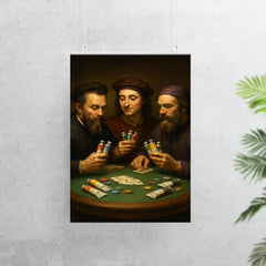 Michelangelo Raphael and Donatello playing poker with tubes of paint poster 7