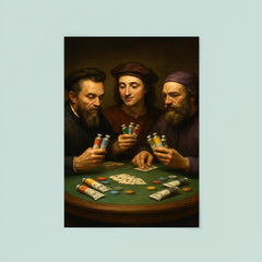 Michelangelo Raphael and Donatello playing poker with tubes of paint poster 8