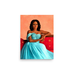 Michelle Obama poster on a plain backdrop in size 12"x16".