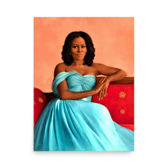 Michelle Obama poster on a plain backdrop in size 18"x24".