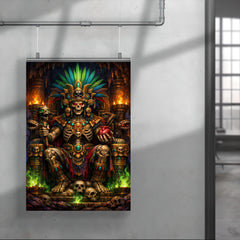 Mictlantecuhtli in jewel toned underworld throne poster 4
