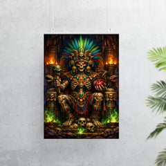 Mictlantecuhtli in jewel toned underworld throne poster 7